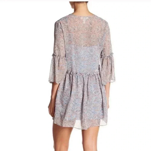 BCBGENERATION FLORAL LINED MINI DRESS 3/4 SLEEVES - Picture 2 of 7